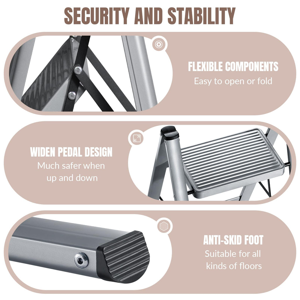2 Step Steel Folding Step Stool A9475