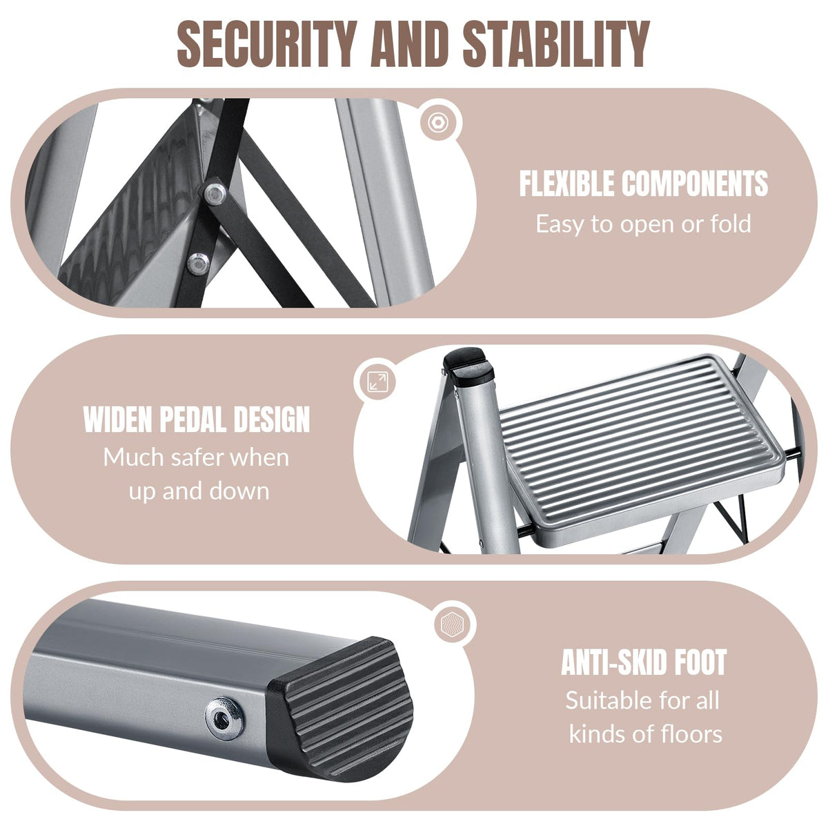 2 Step Steel Folding Step Stool A9475