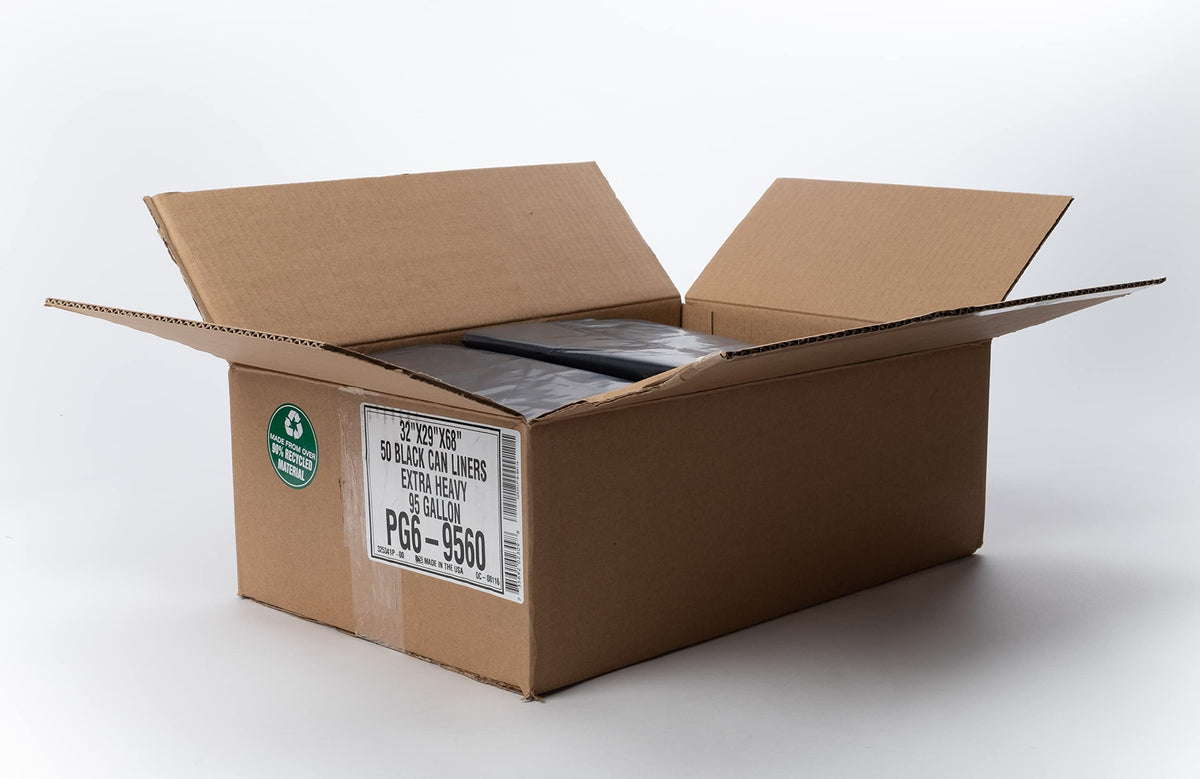 95-96 Gallon Heavy Duty Black Garbage Bags 50 Count T642