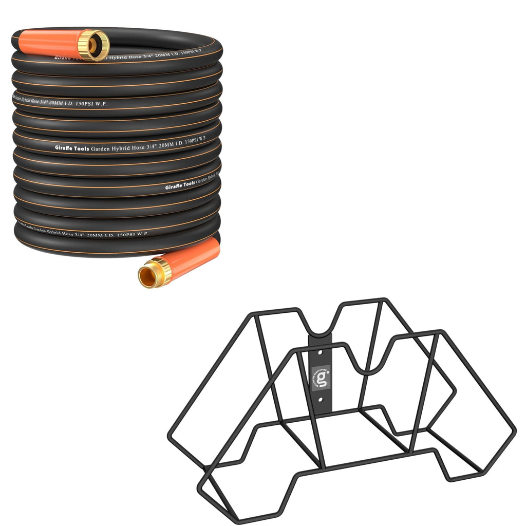 Garden Hose 100ft and Wall-Mount Garden Hose Holder G853511
