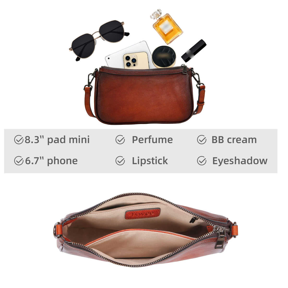 Leather Crossbody Bags with Two Straps S897325