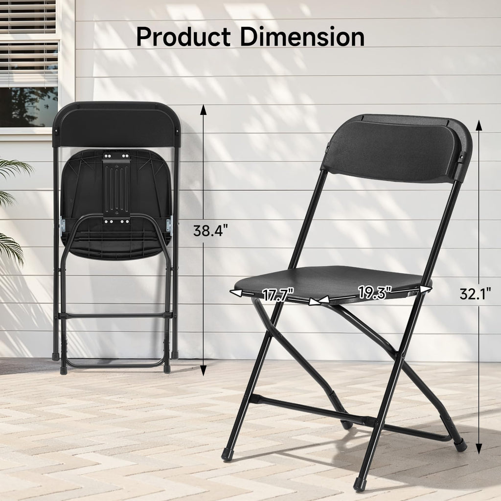 Folding Chairs 10 Pack 550LBS Capacity Heavy Duty Black N575522