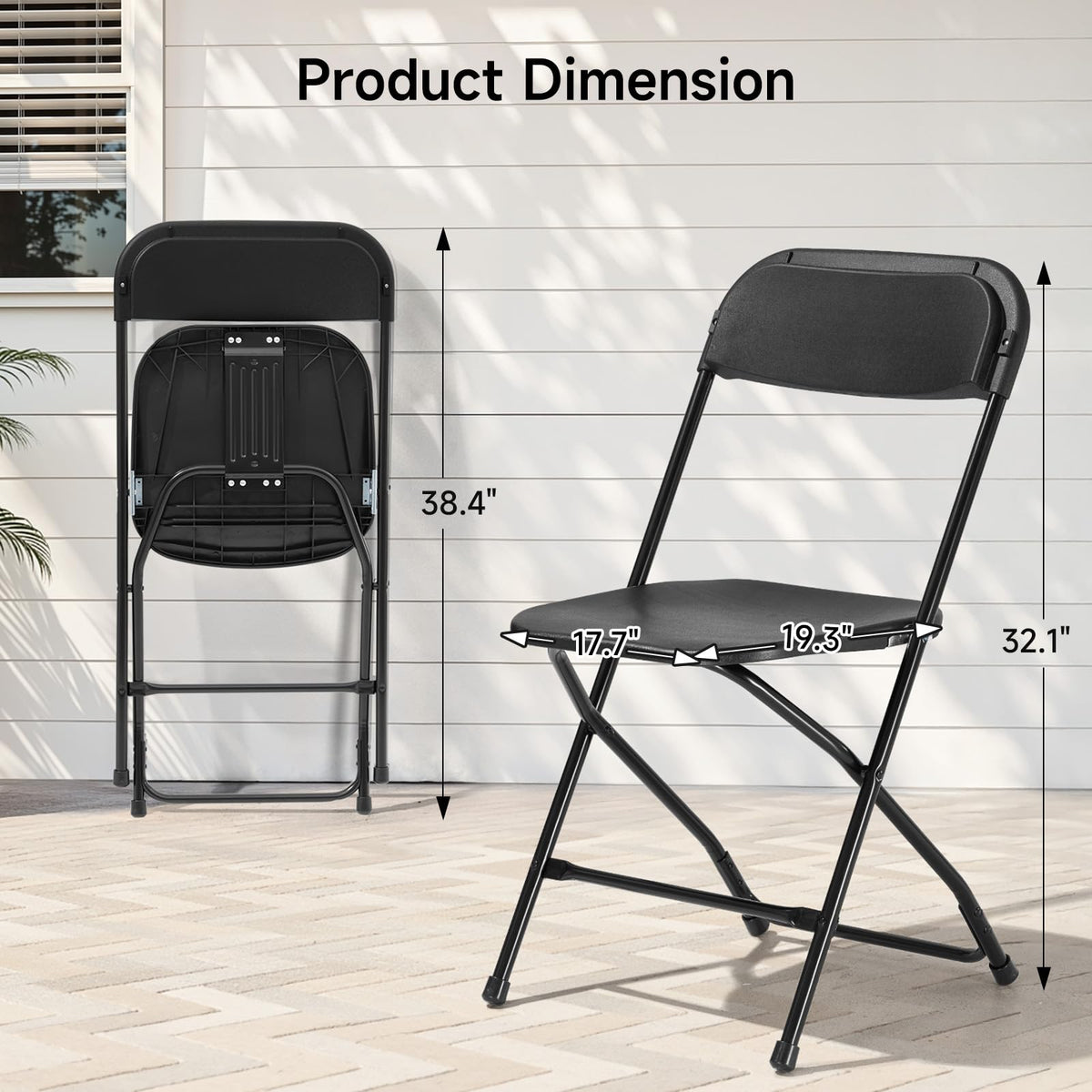 Folding Chairs 10 Pack 550LBS Capacity Heavy Duty Black N575522