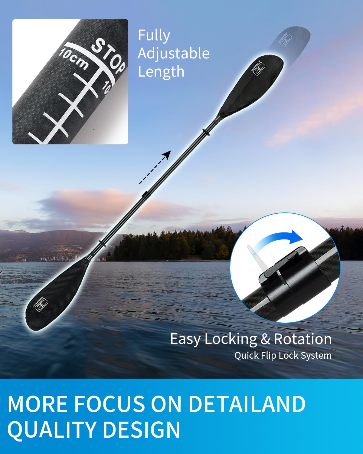 Lightweight Full Carbon Fiber Kayak Paddle W690283