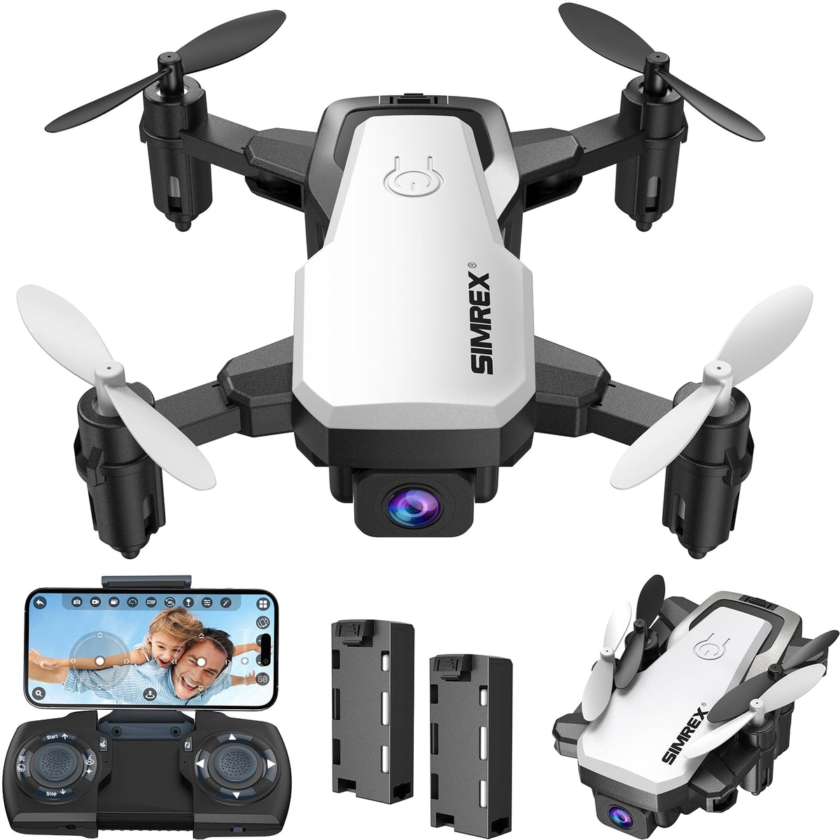 Mini Drone with 720P Camera, Foldable RC Quadcopter, White I66104