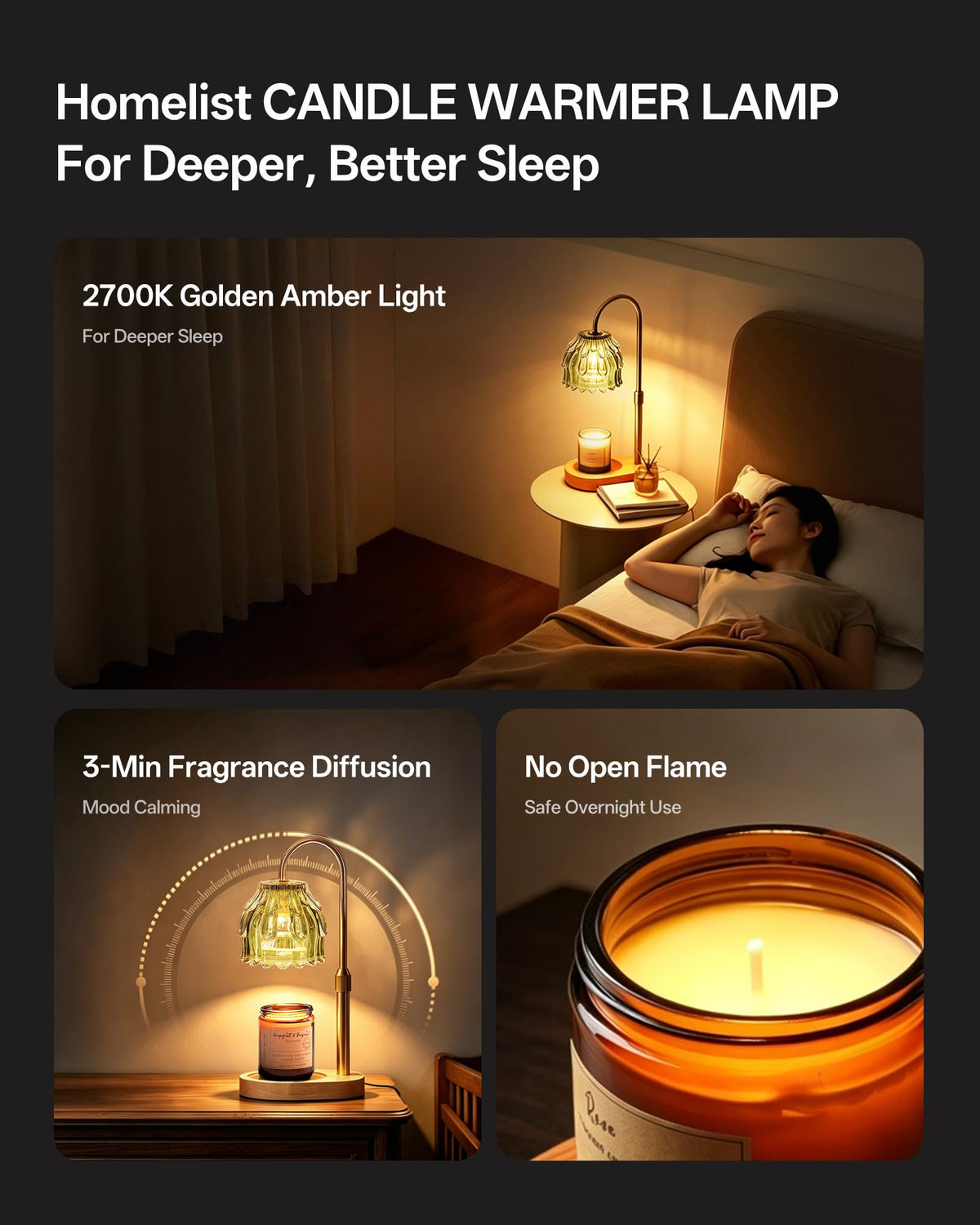 Adjustable Height Green Candle Warmer Lamp P598