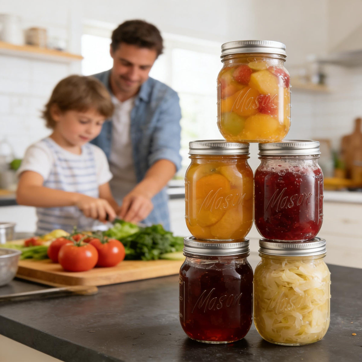 16 oz 6-Pack Regular Mouth Glass Mason Jars with Airtight Lids L879