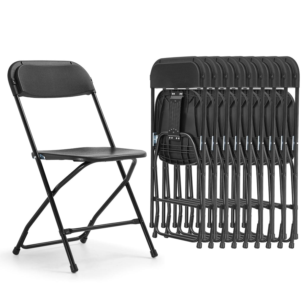 Folding Chairs 10 Pack 550LBS Capacity Heavy Duty Black N575522