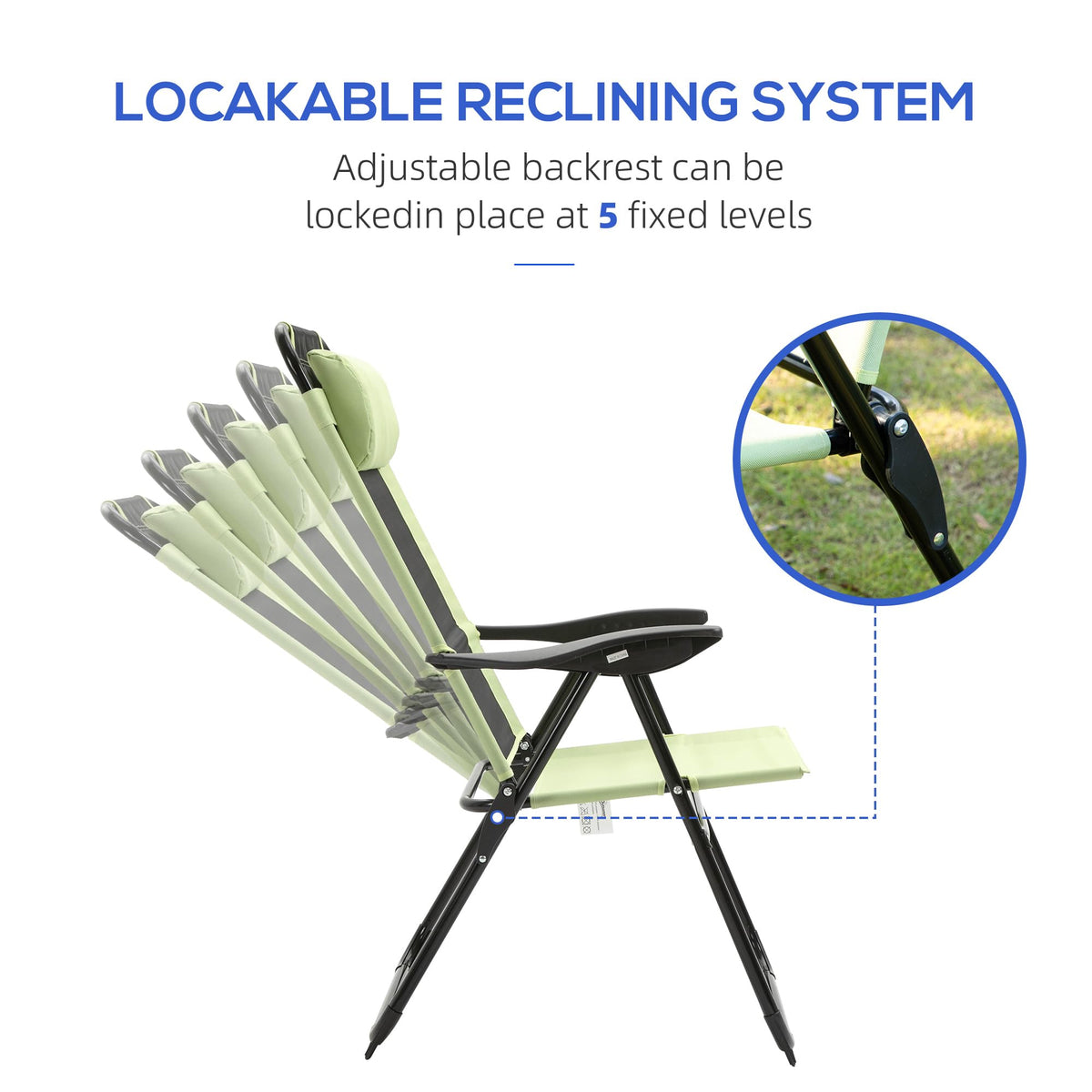 Folding Patio Dining Chairs Set of 2 Green E299055