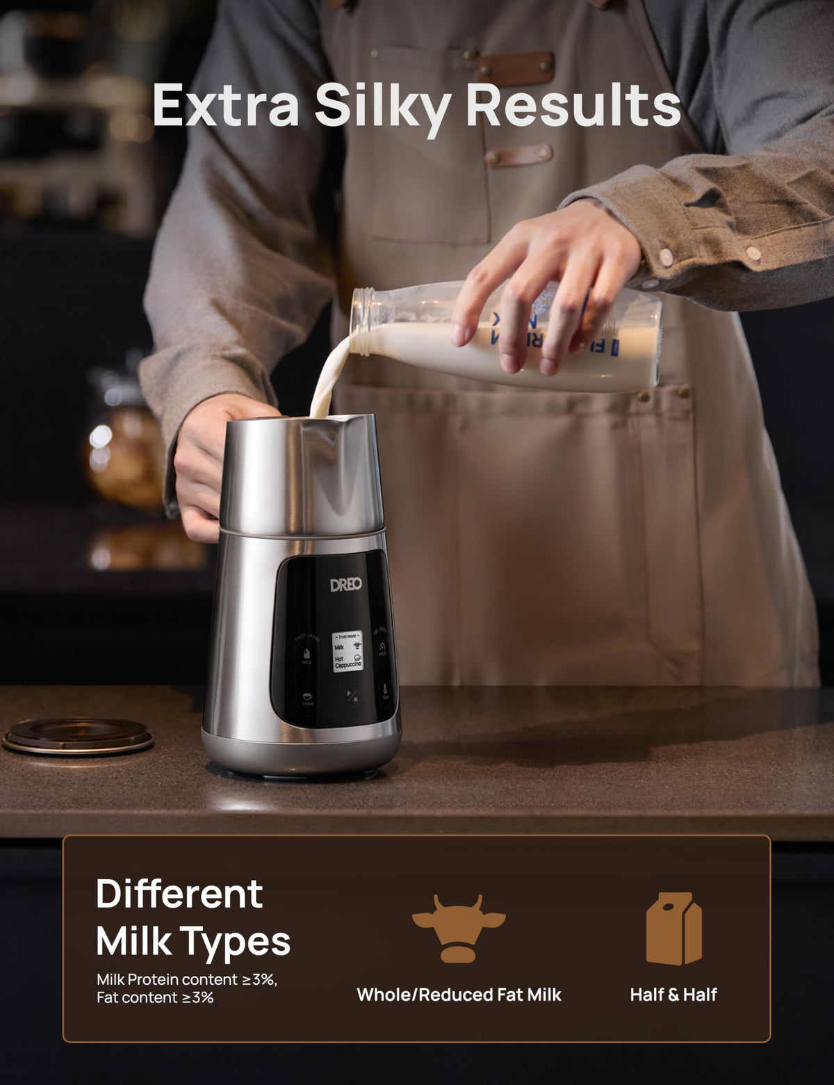 Electric Milk Frother 15oz Dishwasher Safe S185