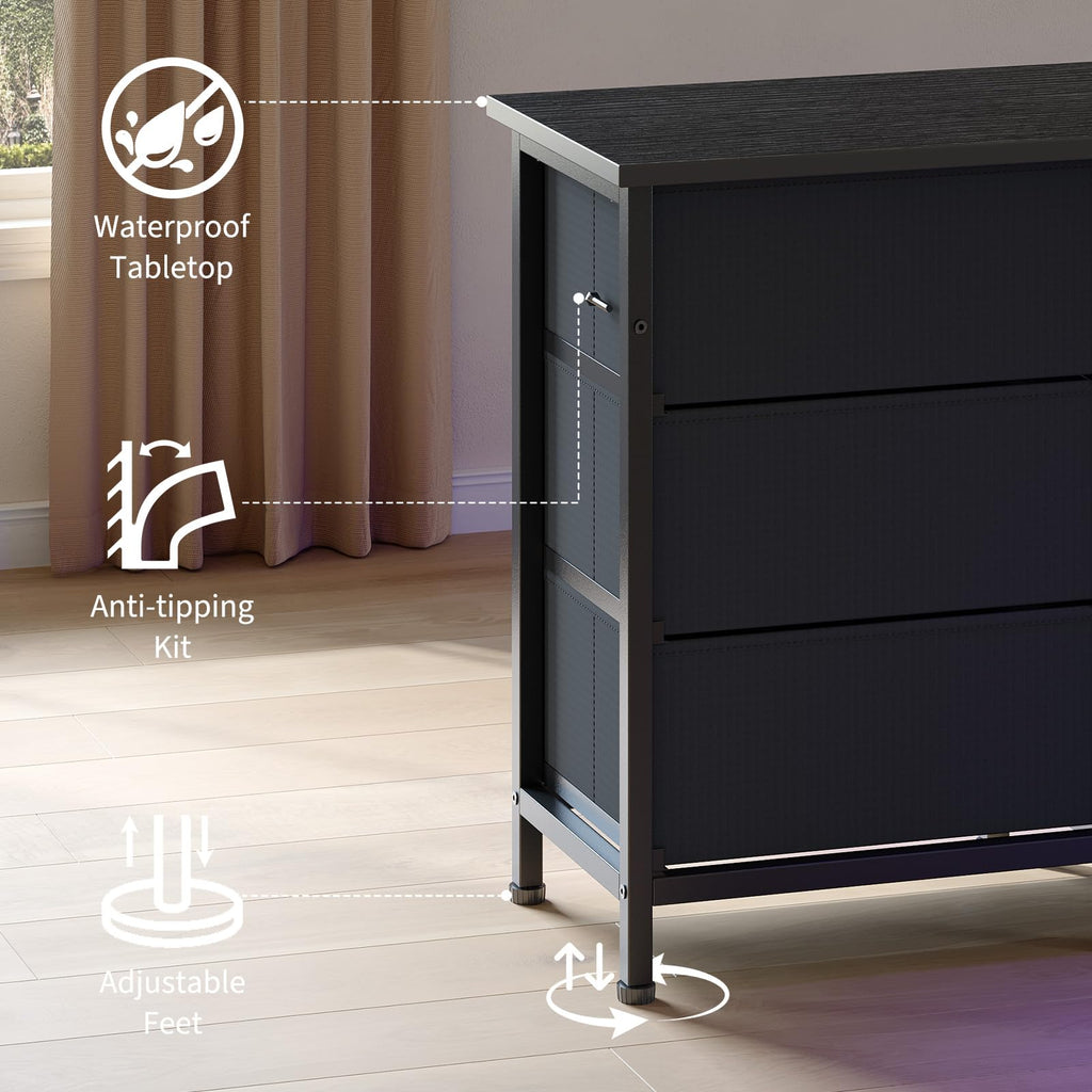 70 Inch Dresser TV Stand with Drawers and Outlet M383569