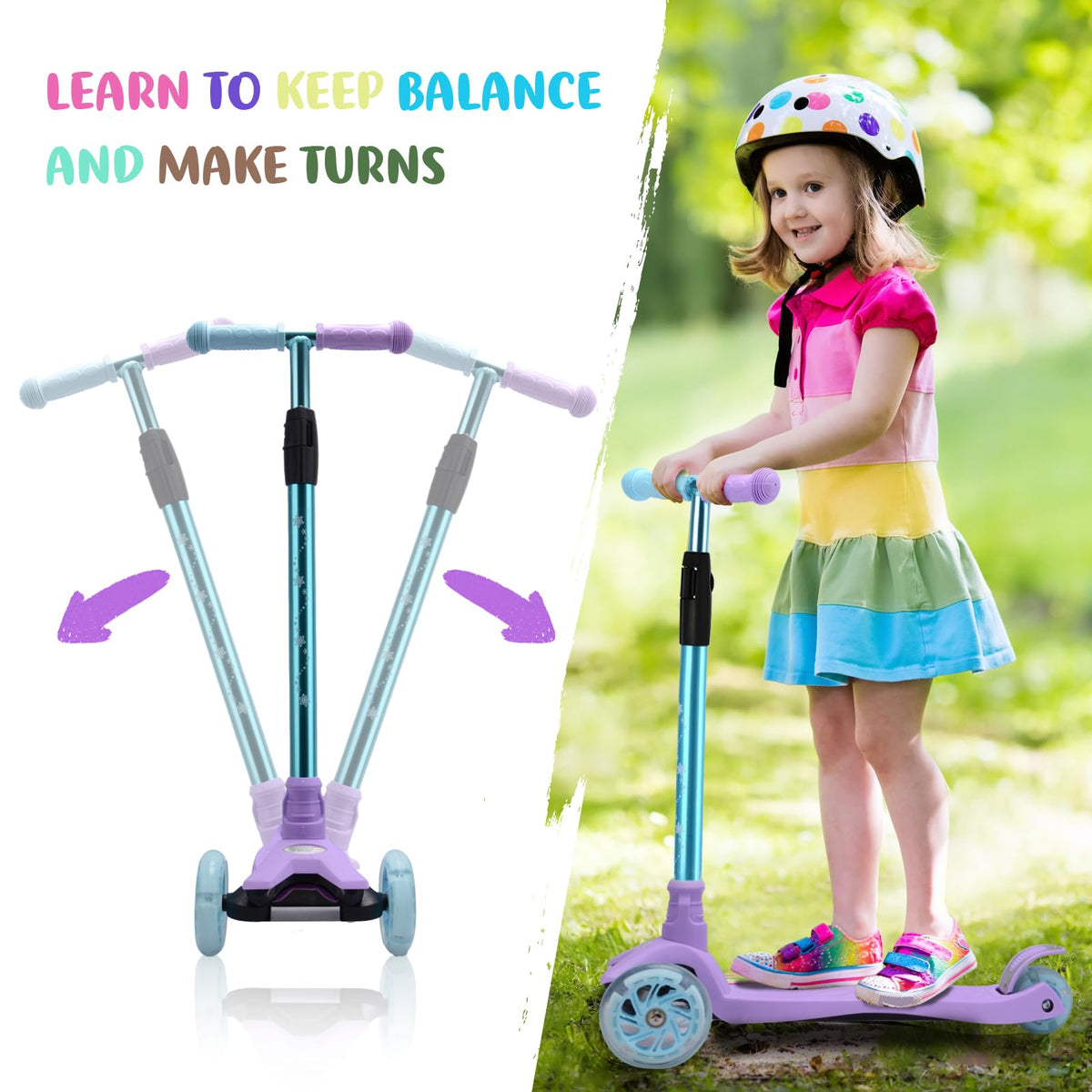 3 Wheel Scooter with Light Up Wheels L992298