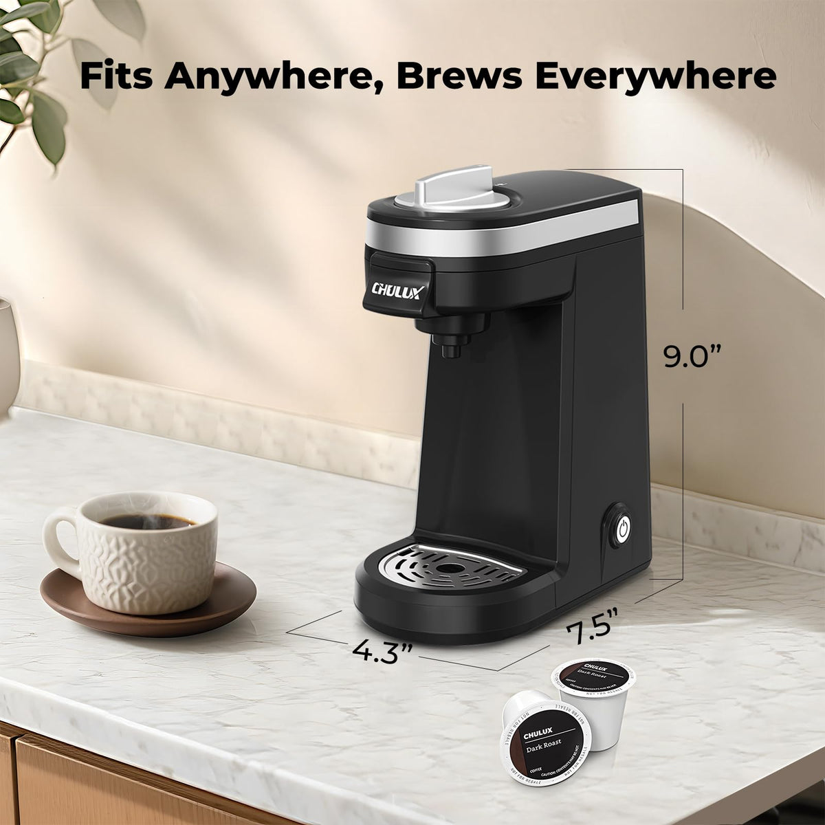 Black Mini Single Serve Coffee Maker J252118