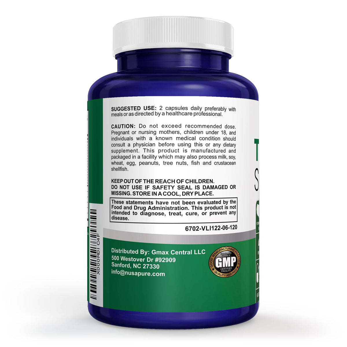 Thyroid Support Supplement 120 Capsules with Vitamin B-12 A21636
