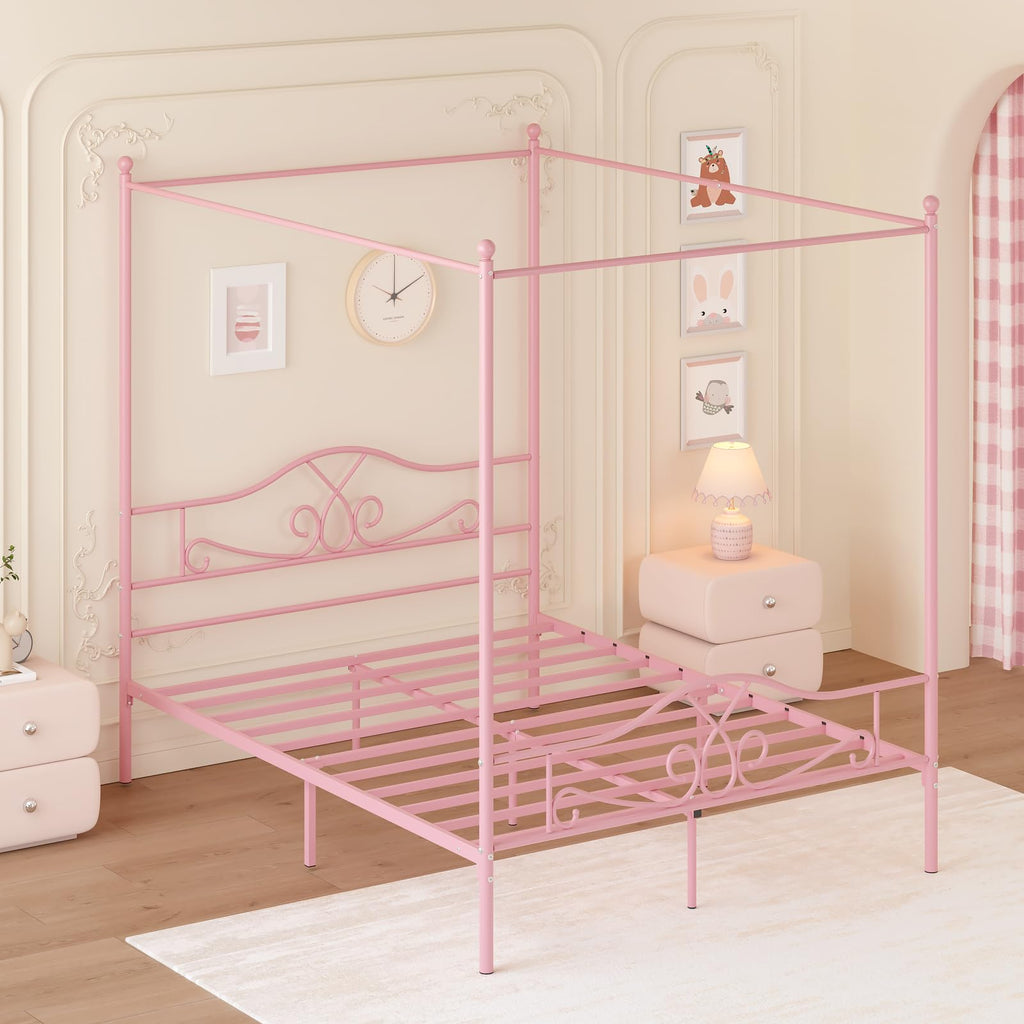 Full Size Canopy Bed Frame with 4 Posters T27681