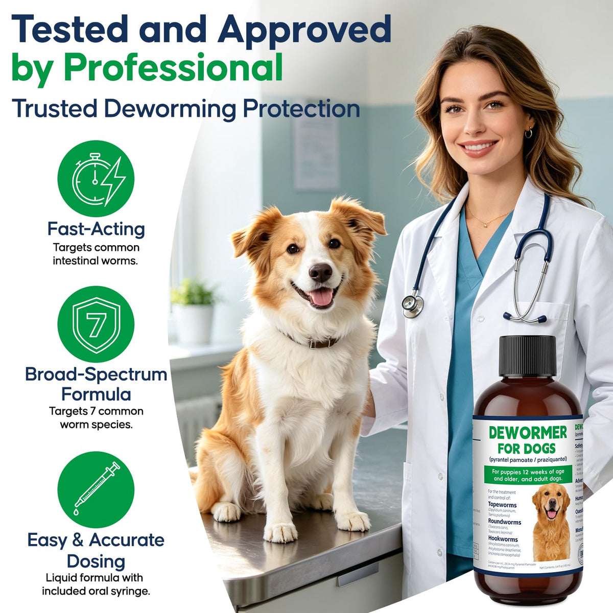 Dog Wormer Oral Liquid Treatment 100ml U107
