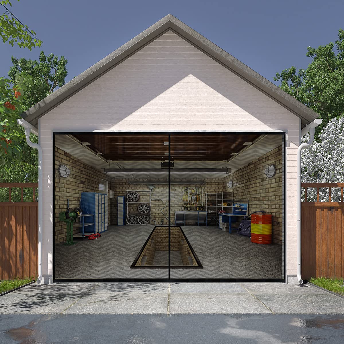 9x7FT Fiberglass Magnetic Garage Door Screen I290