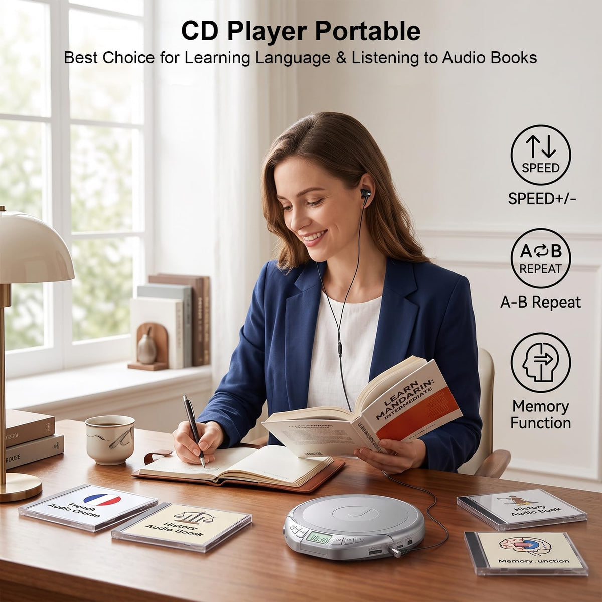 Portable CD Player with Earphones Z522