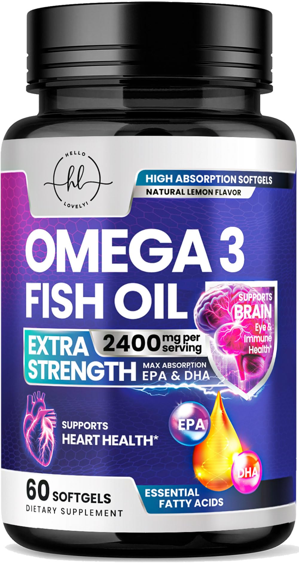 2400mg Omega 3 Fish Oil Softgels Y5093