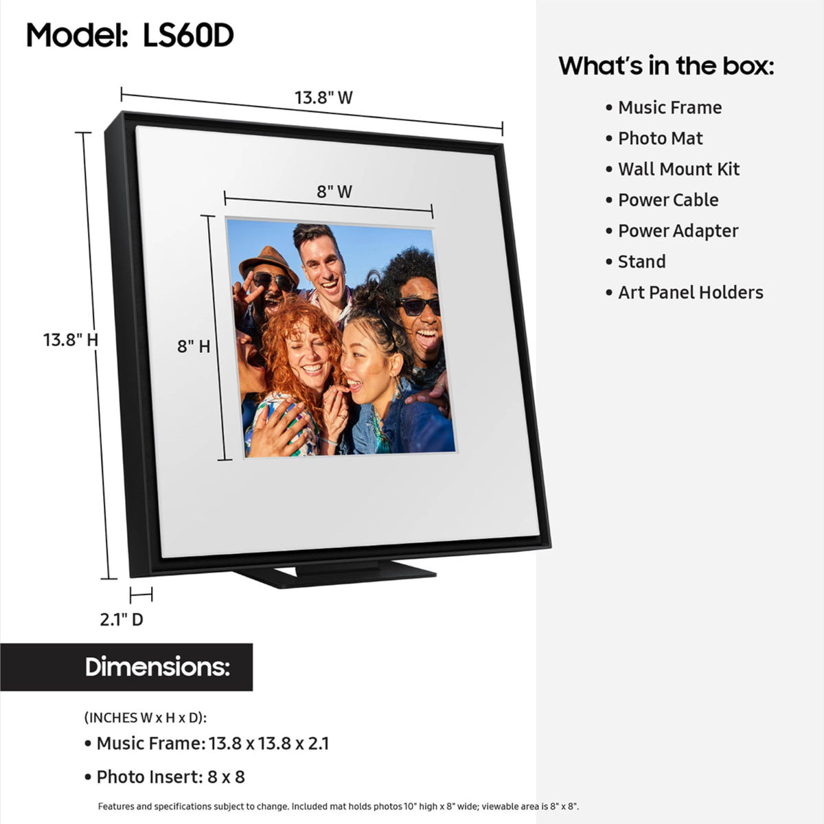 43 Inch QLED 4K Smart TV with 2.0 Channel Photo Frame Speaker D9877
