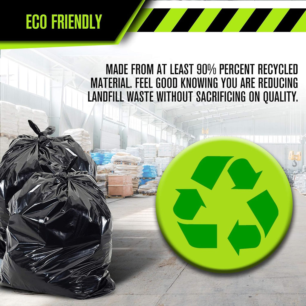 95-96 Gallon Heavy Duty Black Garbage Bags 50 Count T642