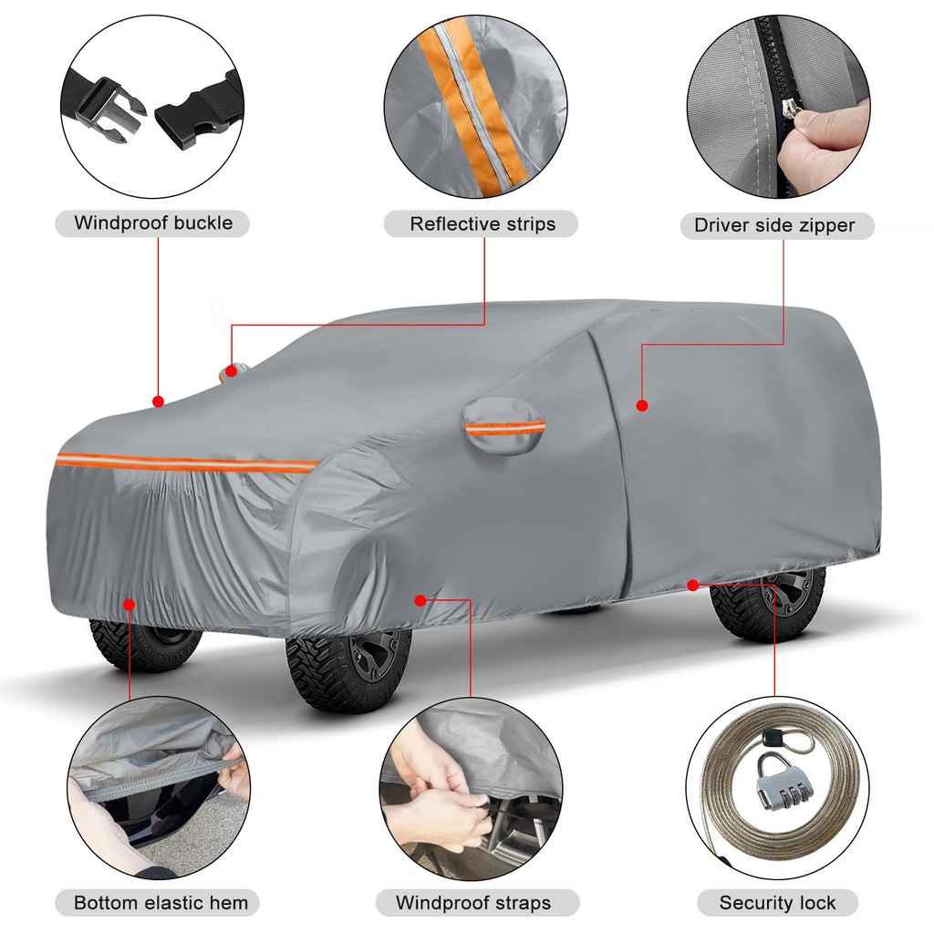 Waterproof Truck Cover for CrewCab 5.5/5.7/5.8 ft with Camper Shell Topper O255