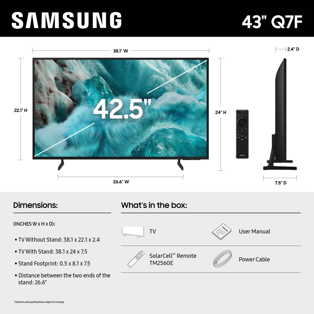 43 Inch QLED 4K Smart TV with 2.0 Channel Photo Frame Speaker D9877