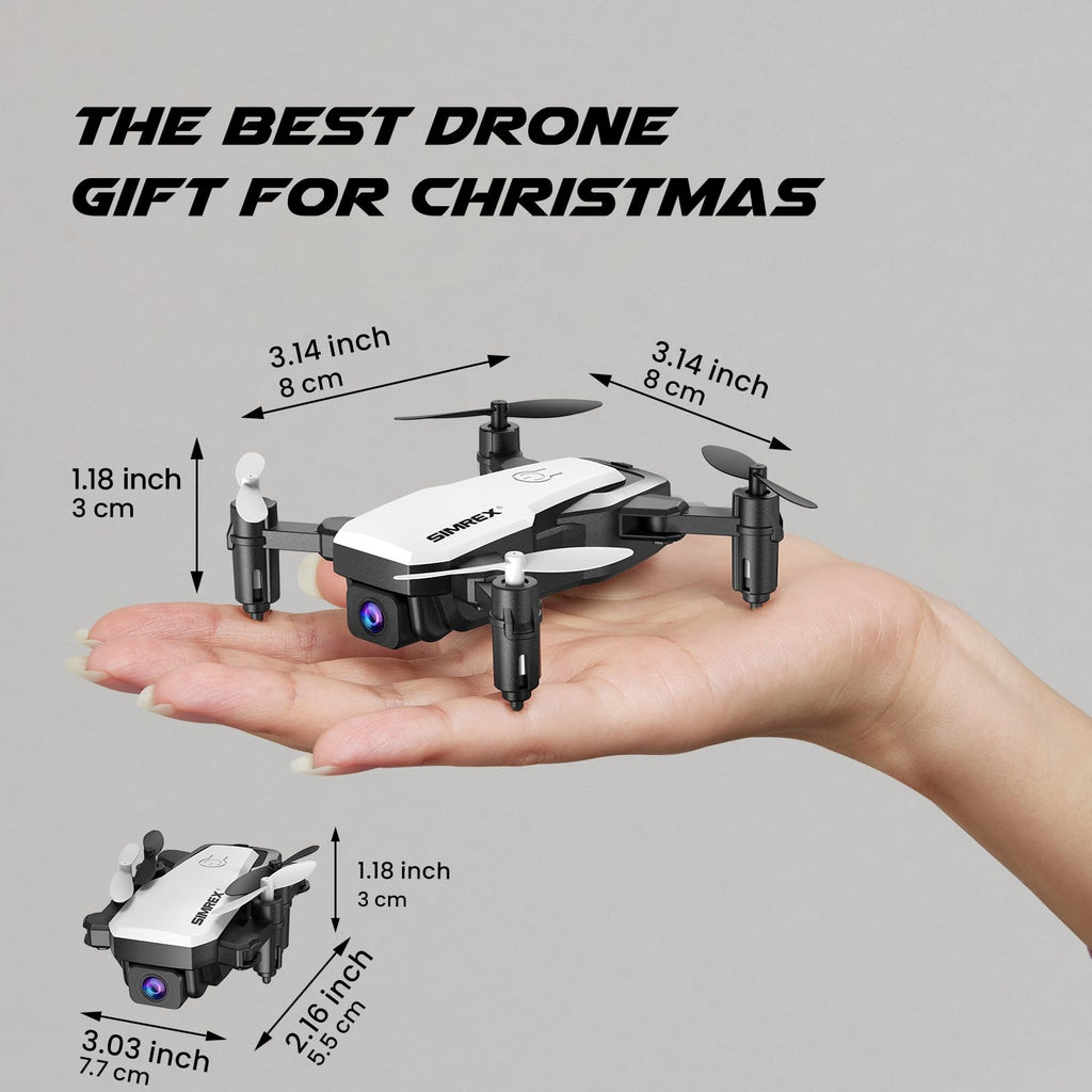 Mini Drone with 720P Camera, Foldable RC Quadcopter, White I66104