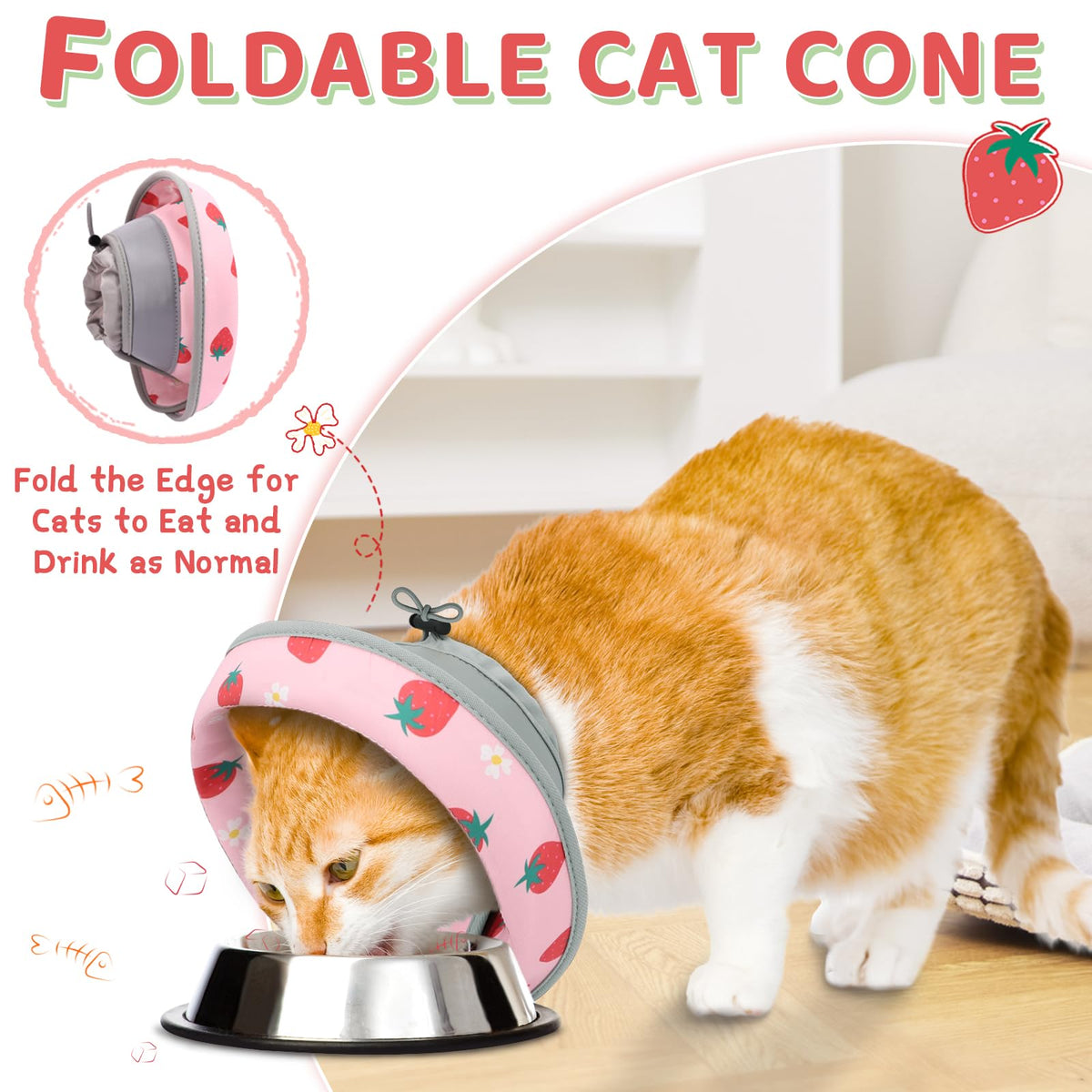 Soft Adjustable Foldable Cat Cone Collar P57807