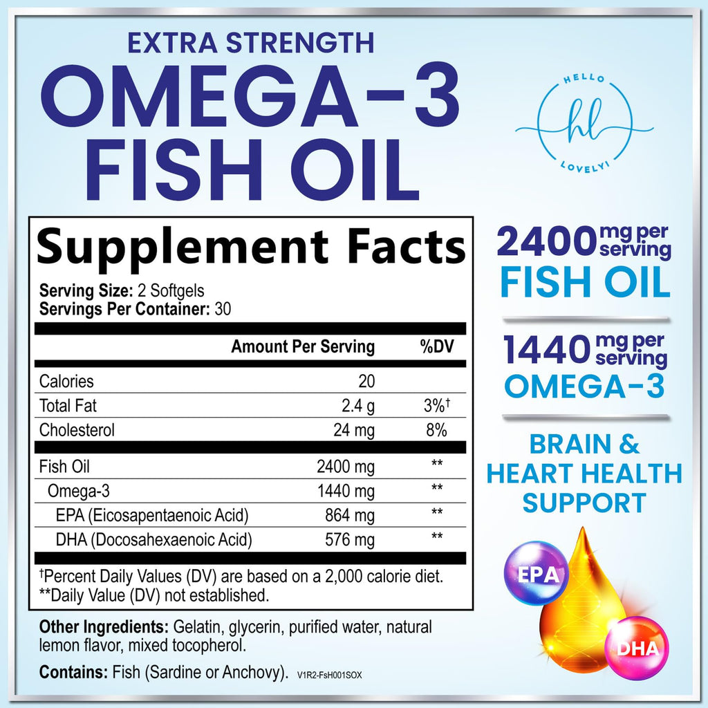 2400mg Omega 3 Fish Oil Softgels Y5093