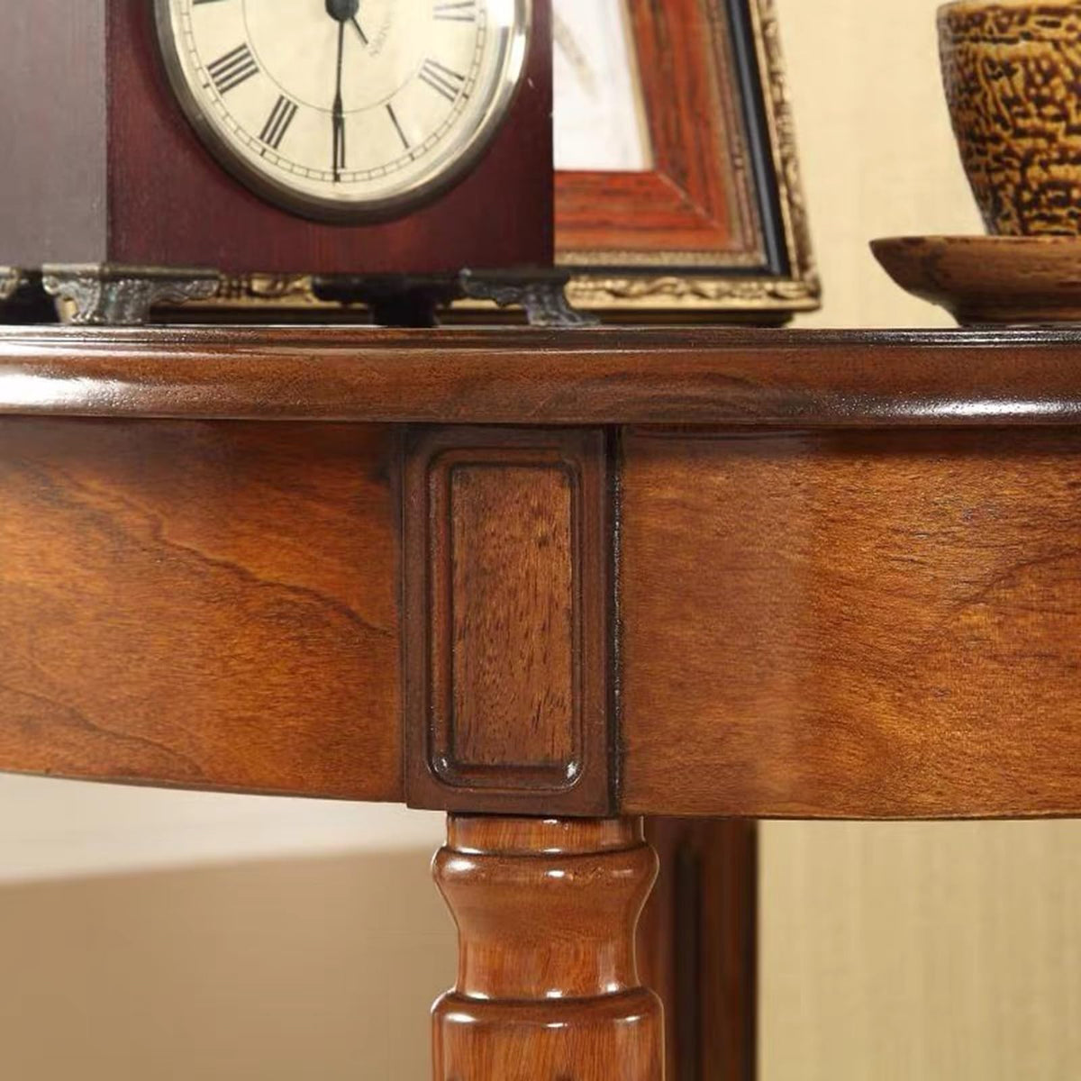 Oval Cherry Finish Wood End Table with Storage Shelf O606