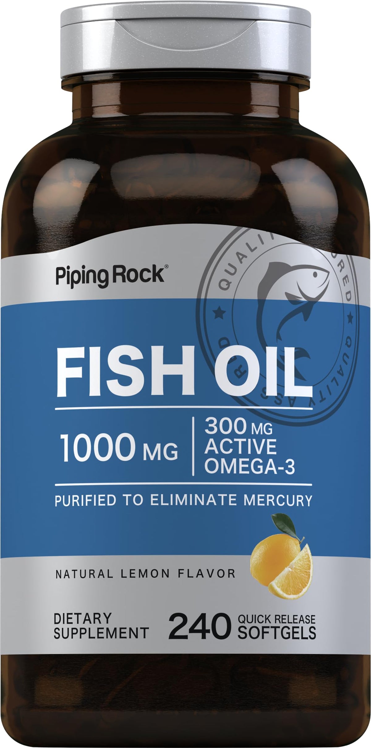Fish Oil 1000mg 240 Softgels Omega-3 F336