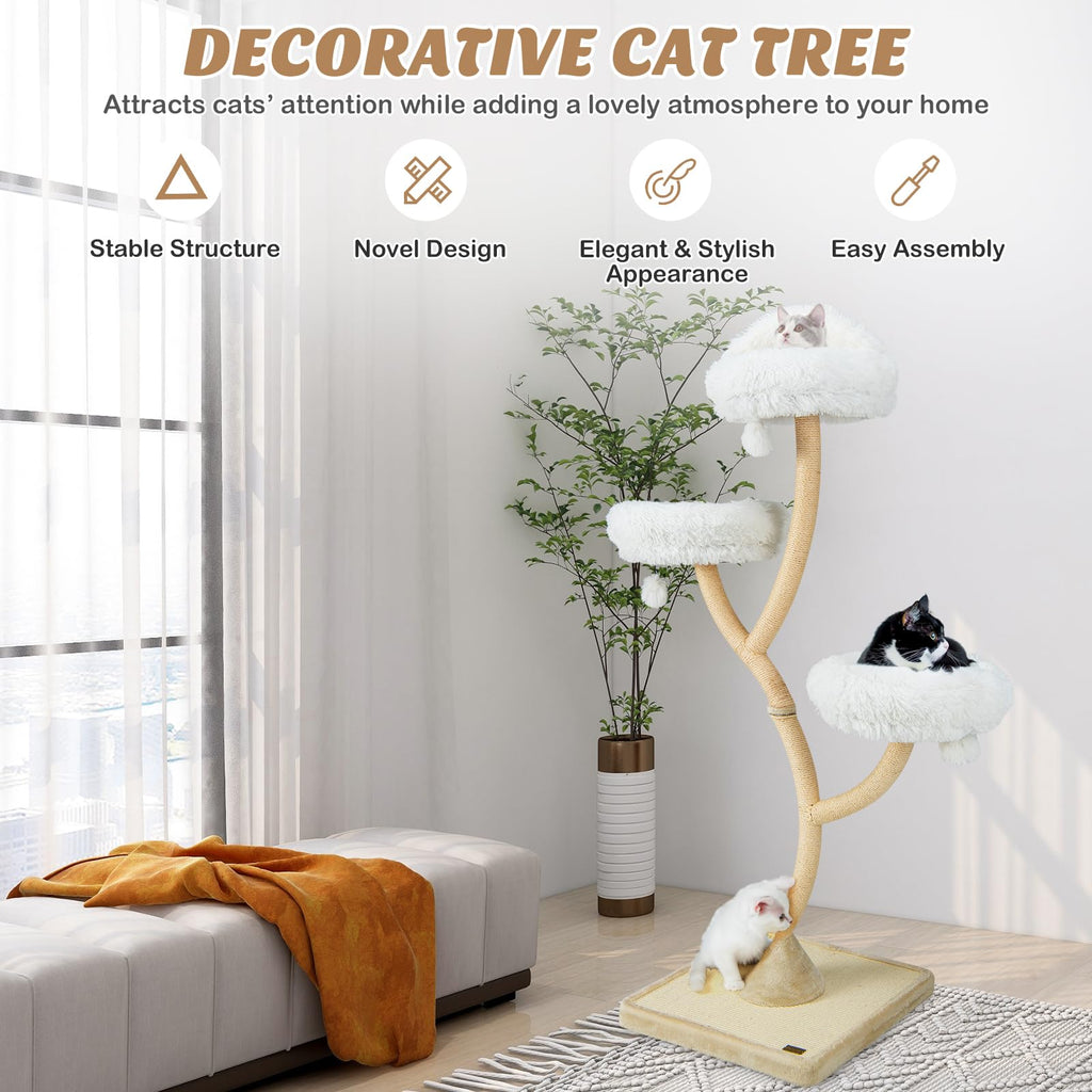 70" Tall Cat Tree with Scratching Posts and Board Q650