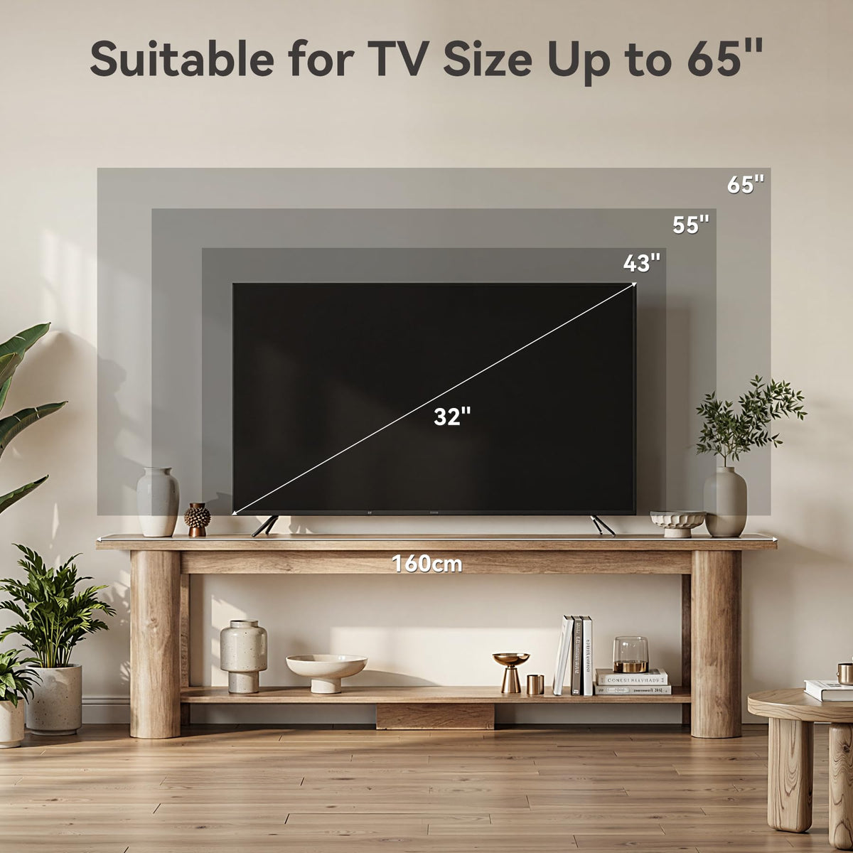 65 Inch Rustic Brown TV Stand W96273