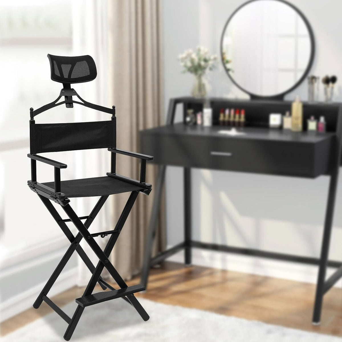 Extra Tall Foldable Makeup Artist Stool Chair A511