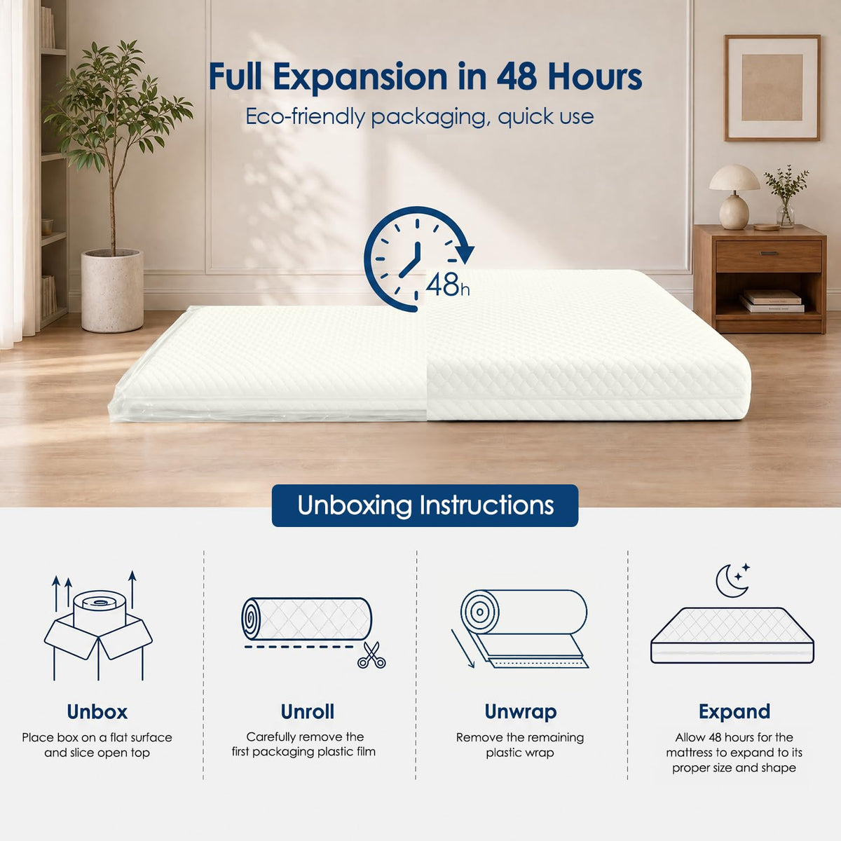 Crib Mattress, Dual Sided Memory Foam Toddler Bed Mattress D190
