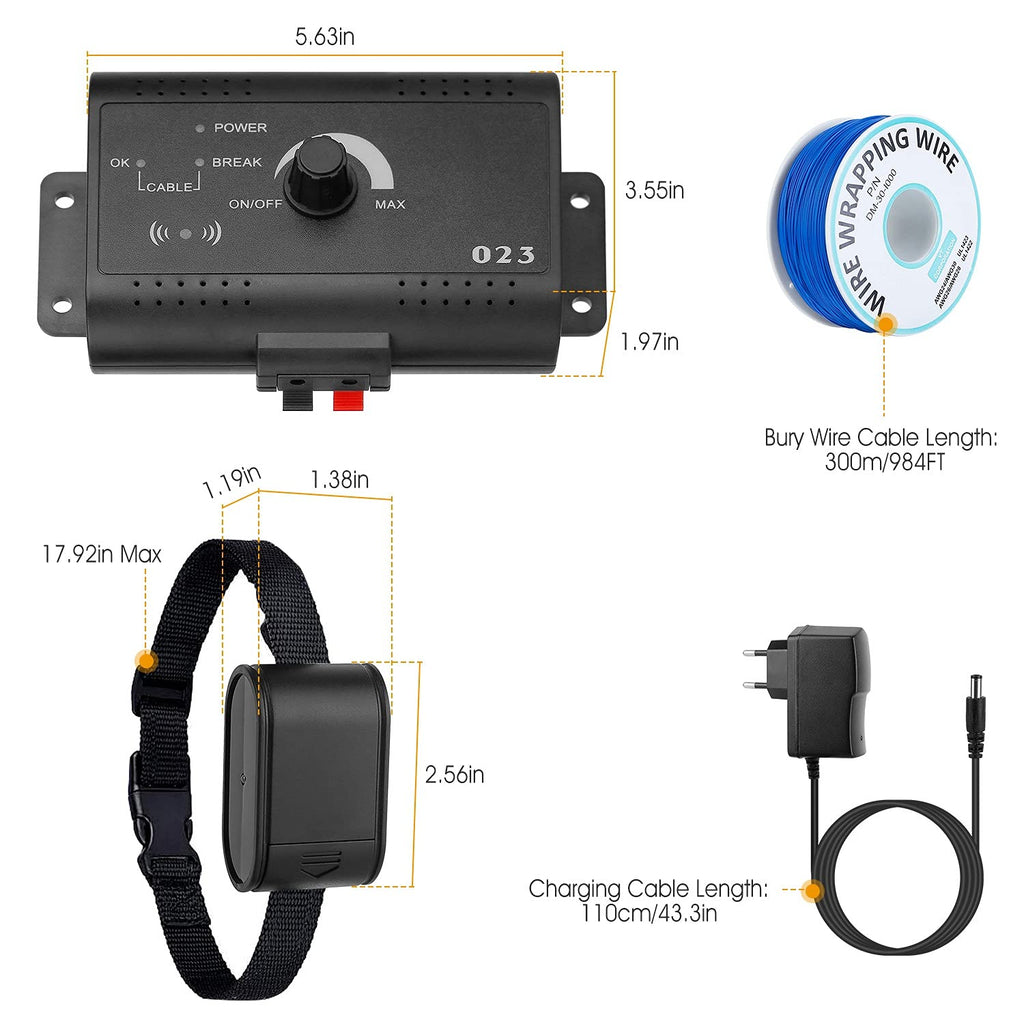 Electric Dog Fence System with 2 Collars V7584