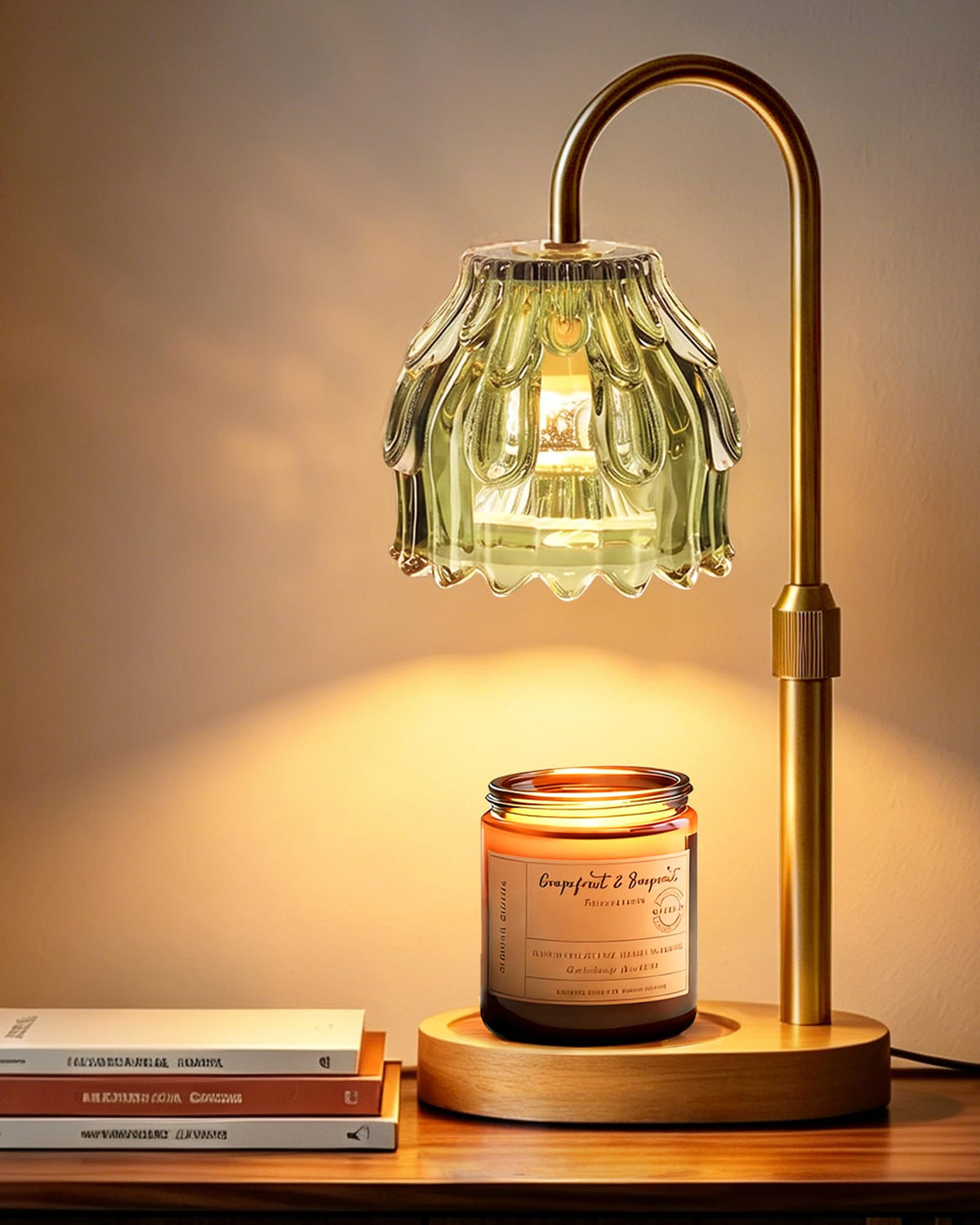 Adjustable Height Green Candle Warmer Lamp P598
