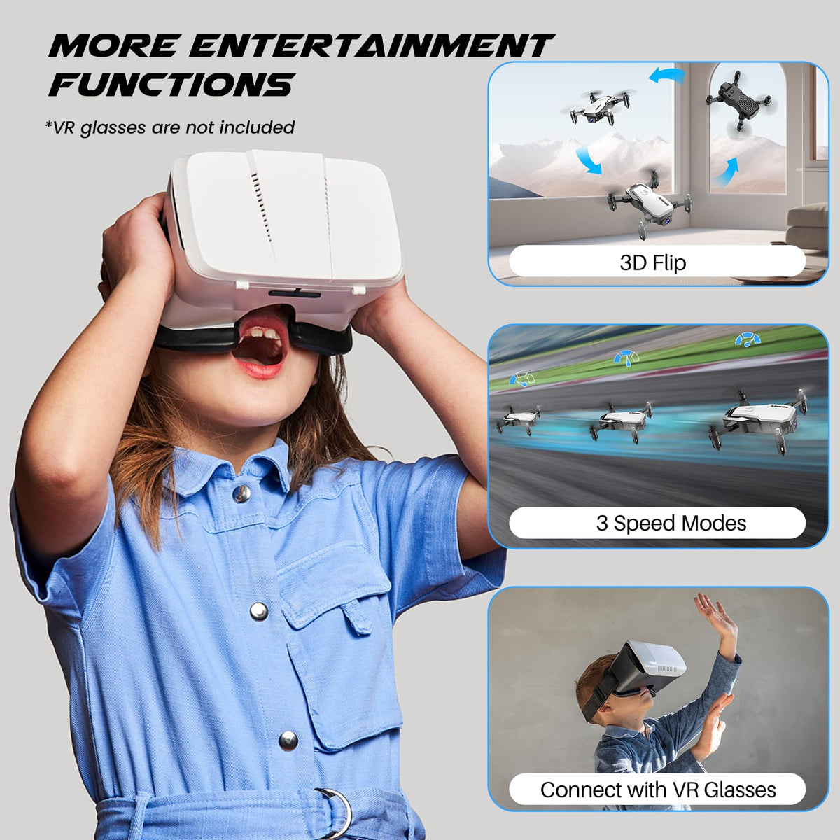 Mini Drone with 720P Camera, Foldable RC Quadcopter, White I66104
