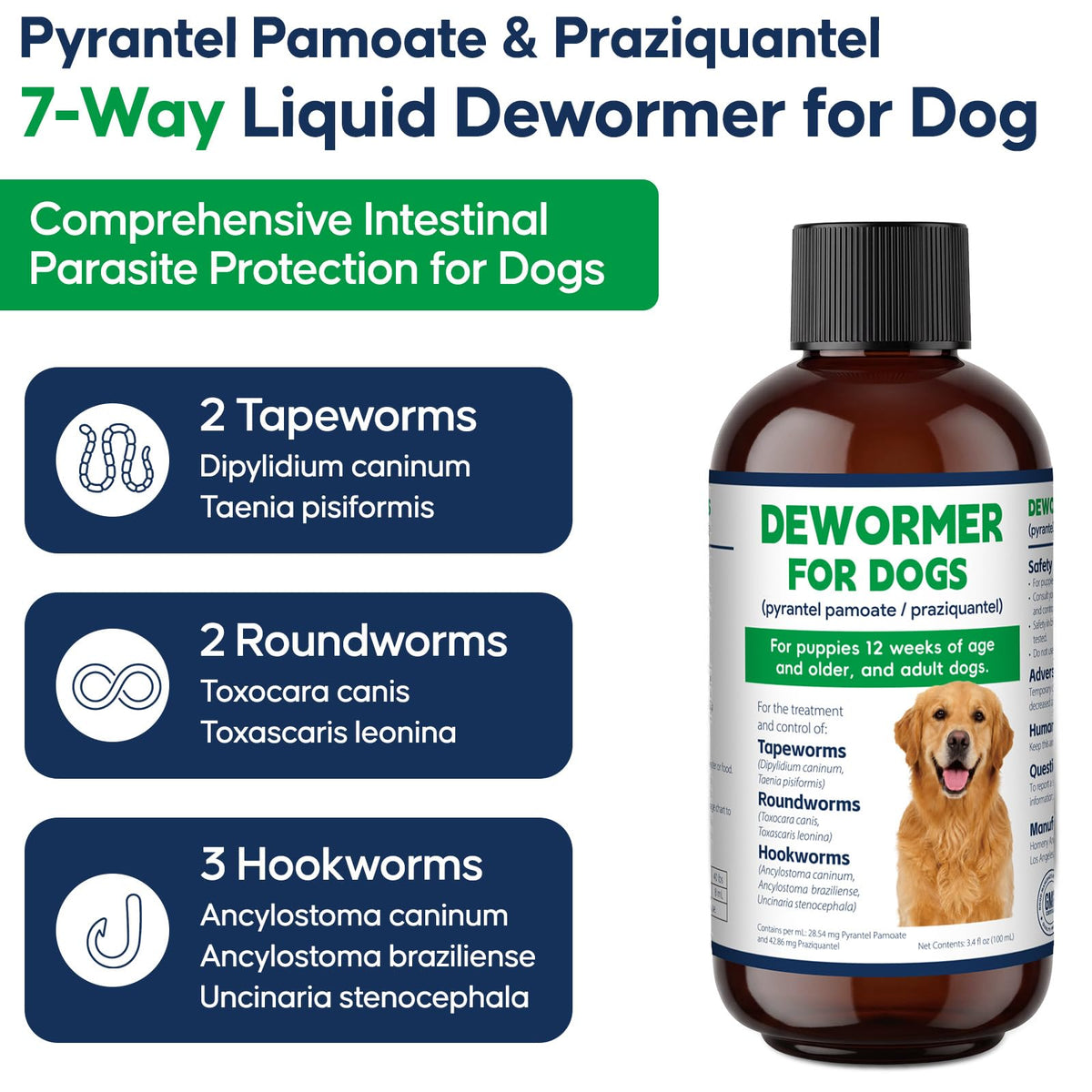 Dog Wormer Oral Liquid Treatment 100ml U107