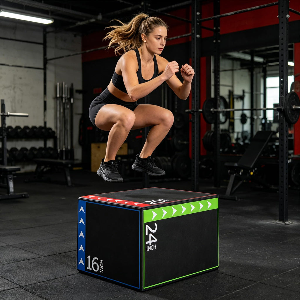 3 in 1 Plyometric Jump Box 16/20/24 Inch Soft Foam L260506