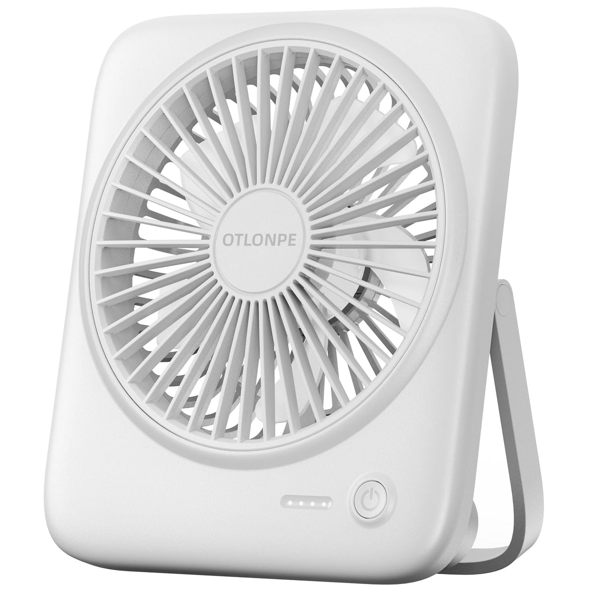 Portable Rechargeable Desk Fan 4000mAh 4-Speed 6.5 Inch White U334