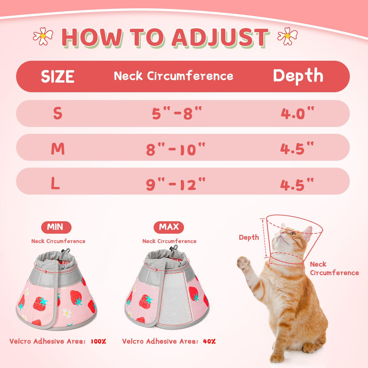 Soft Adjustable Foldable Cat Cone Collar P57807