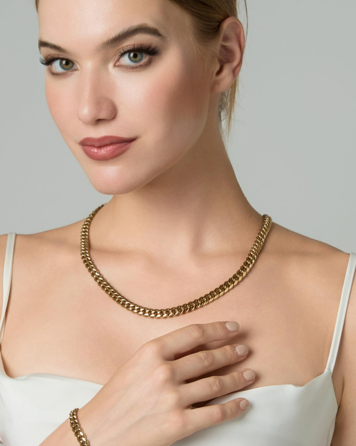 14k Gold Plated Cuban Link Chain Necklace G62395