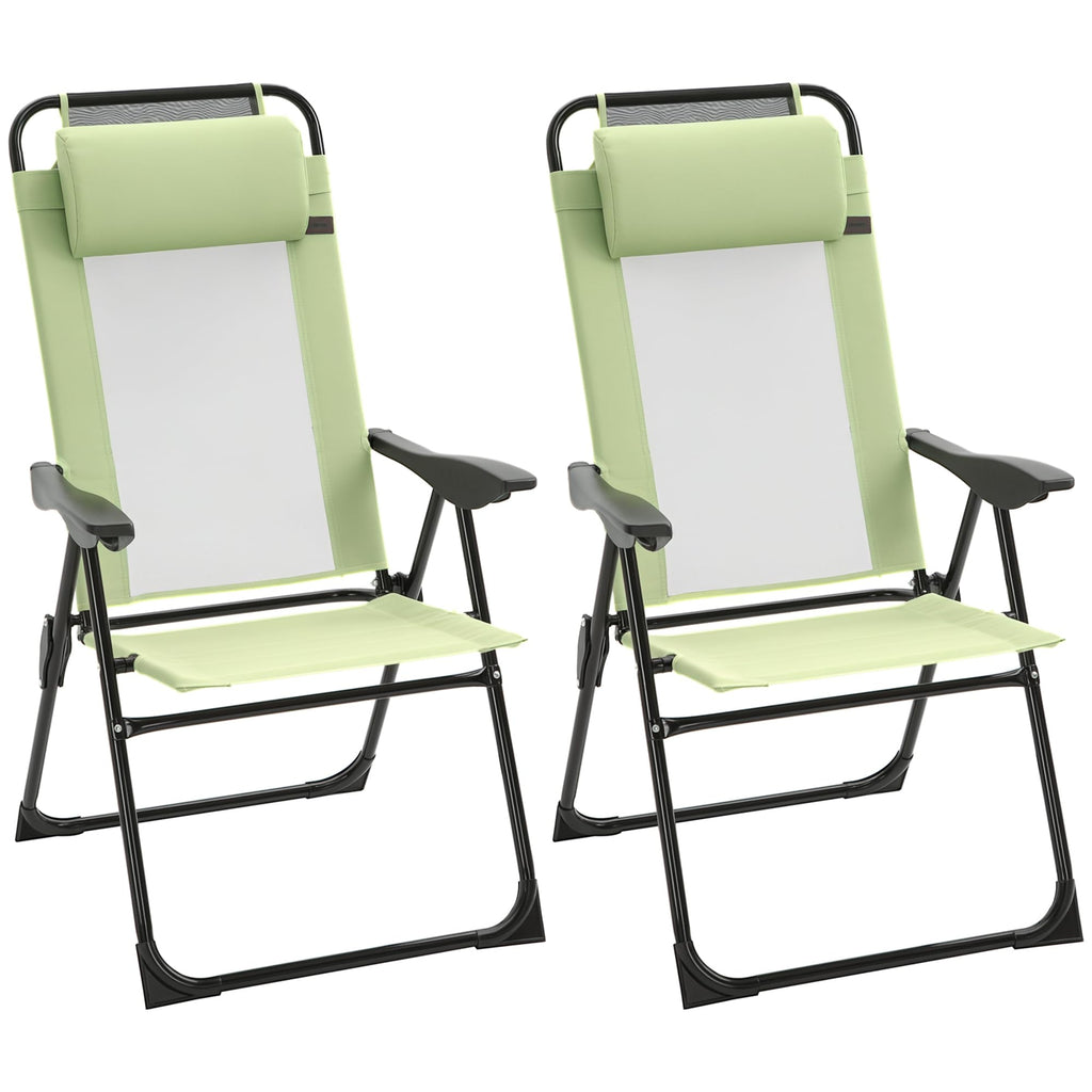 Folding Patio Dining Chairs Set of 2 Green E299055
