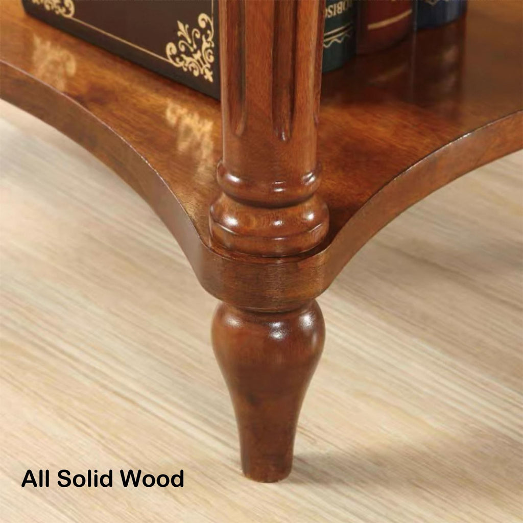 Oval Cherry Finish Wood End Table with Storage Shelf O606
