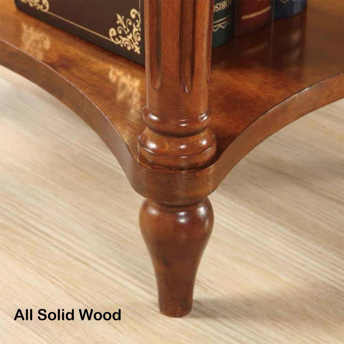 Oval Cherry Finish Wood End Table with Storage Shelf O606