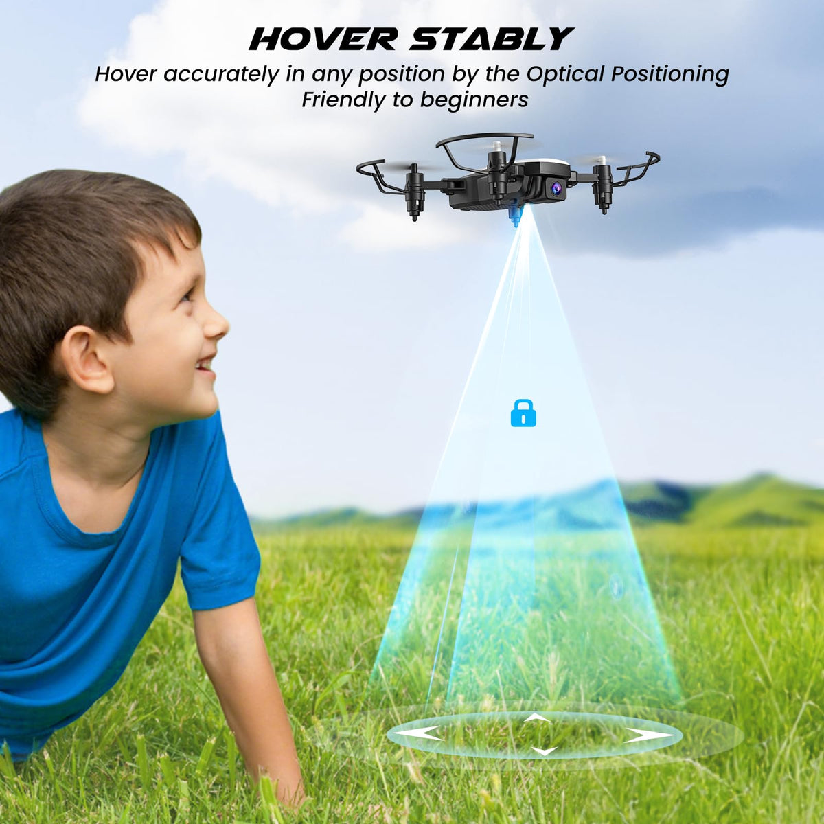 Mini Drone with 720P Camera, Foldable RC Quadcopter, White I66104
