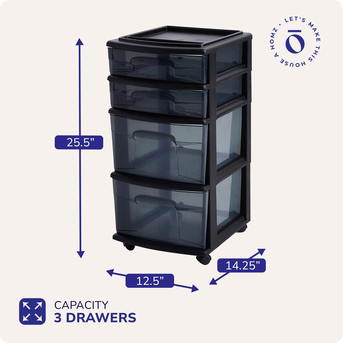 4-Tier Storage Cart with Removable Wheels U352213