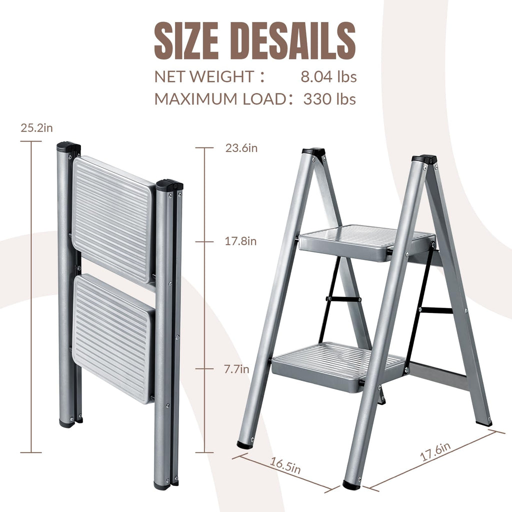 2 Step Steel Folding Step Stool A9475